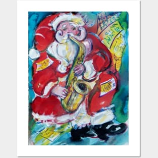 SANTA AND SAX, MUSICAL CHRISTMAS PARTY Posters and Art